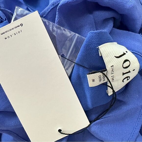 Joie Polly Blue Silk Flutter Sleeve Smocked Maxi Dress | Size M - Picture 12 of 13